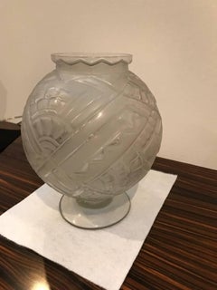 French Art Deco Geometric Signed Sabino Vase