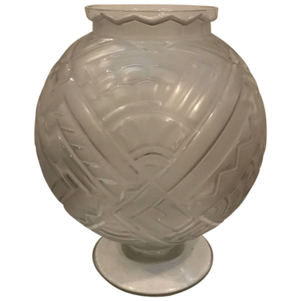 Vaso francese Art Deco Geometrico firmato Sabino