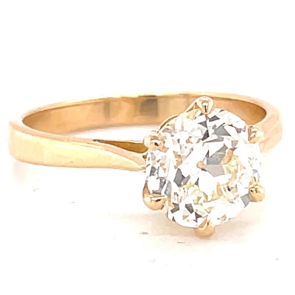 French Art Deco GIA 1.55 Ct Old European Cut Diamond Solitaire Engagement Ring In Excellent Condition In Beverly Hills, CA