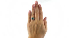 French Art Deco GIA Colombian Emerald Diamond Platinum Filigree Ring