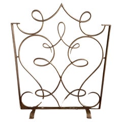 French Art Deco Gilded Iron Fire Screen By Rene Prou