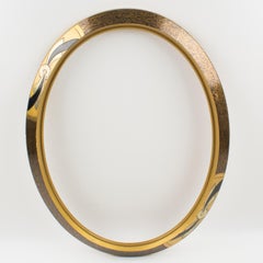 Art Deco Gilded Wood Oval Frame for Painting, Drawing or Mirror, France 1930s