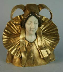 French Art Deco Gilt Brass Figural Sculpture by  Louis Sosson