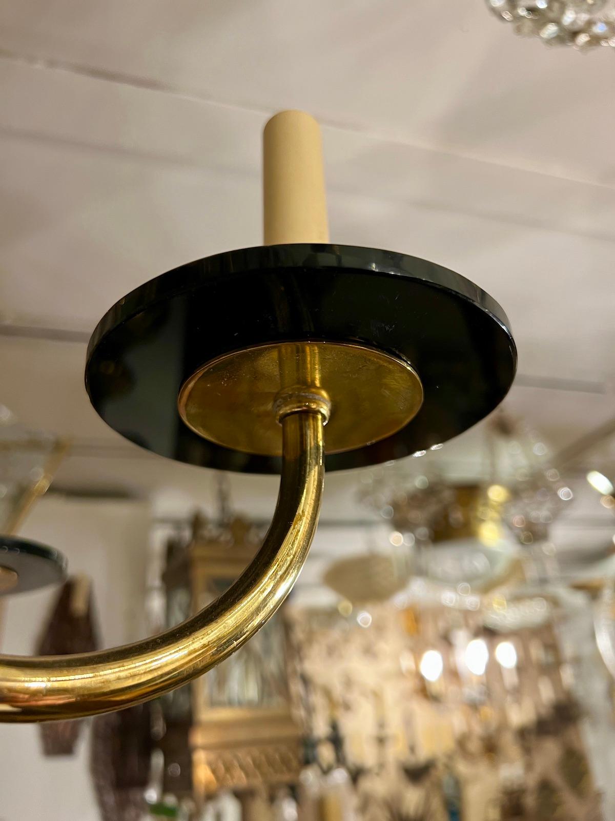 Mid-20th Century French Art Deco Gilt Bronze Chandelier