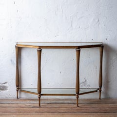 French Art Deco Gilt Console Table, c.1970s