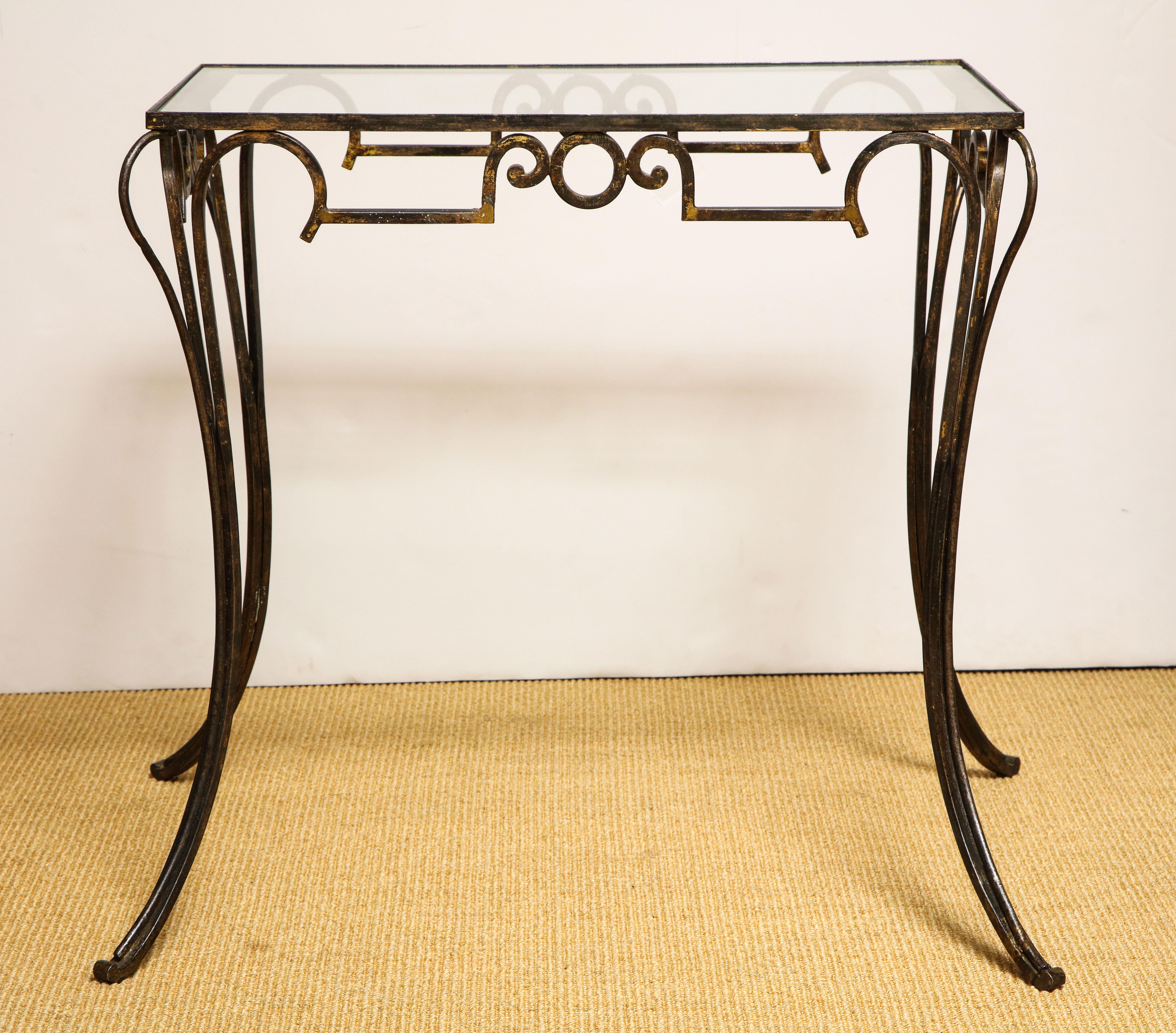 French Art Deco Gilt Iron Table For Sale 5