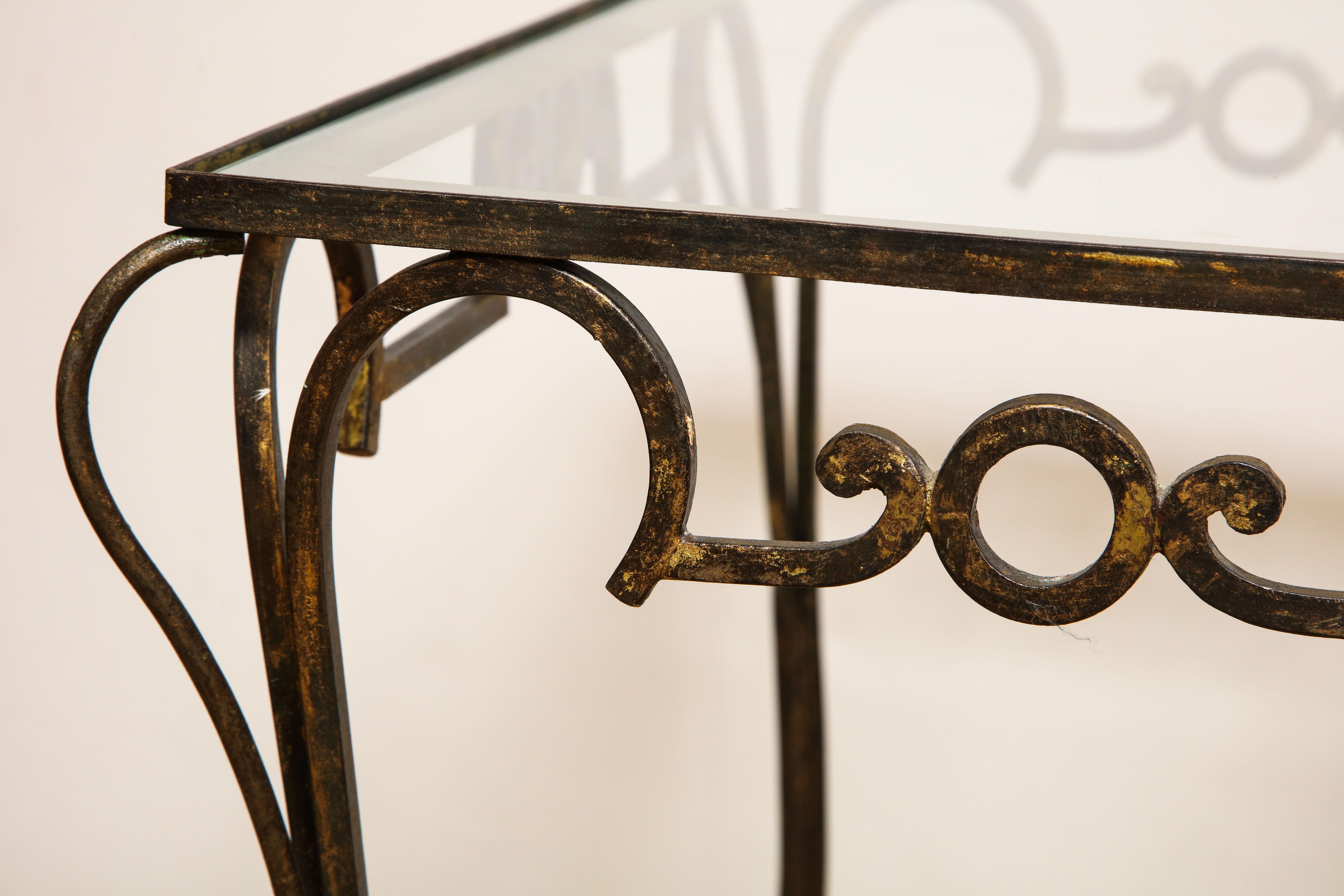 French Art Deco Gilt Iron Table For Sale 2