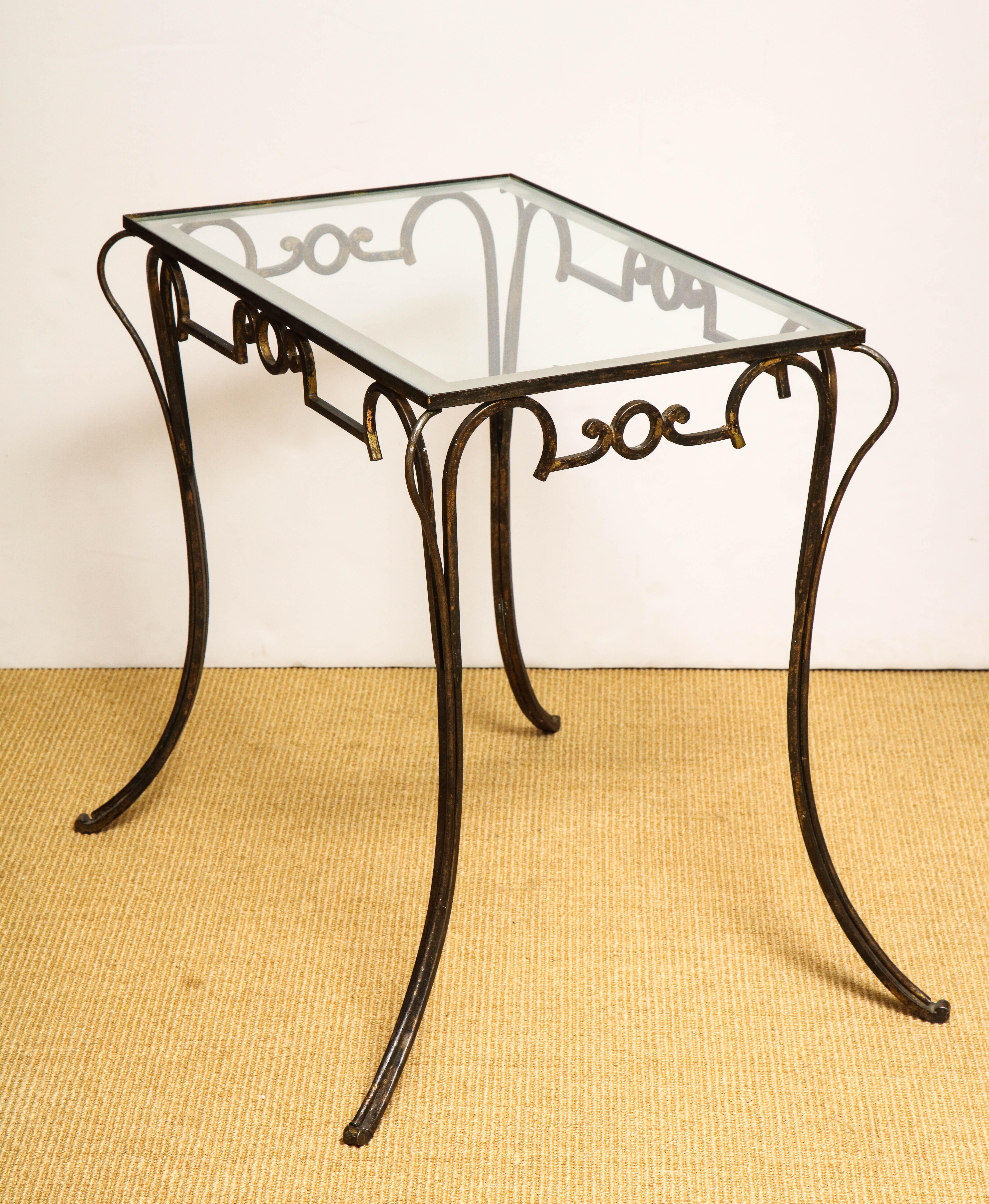 French Art Deco Gilt Iron Table For Sale 3