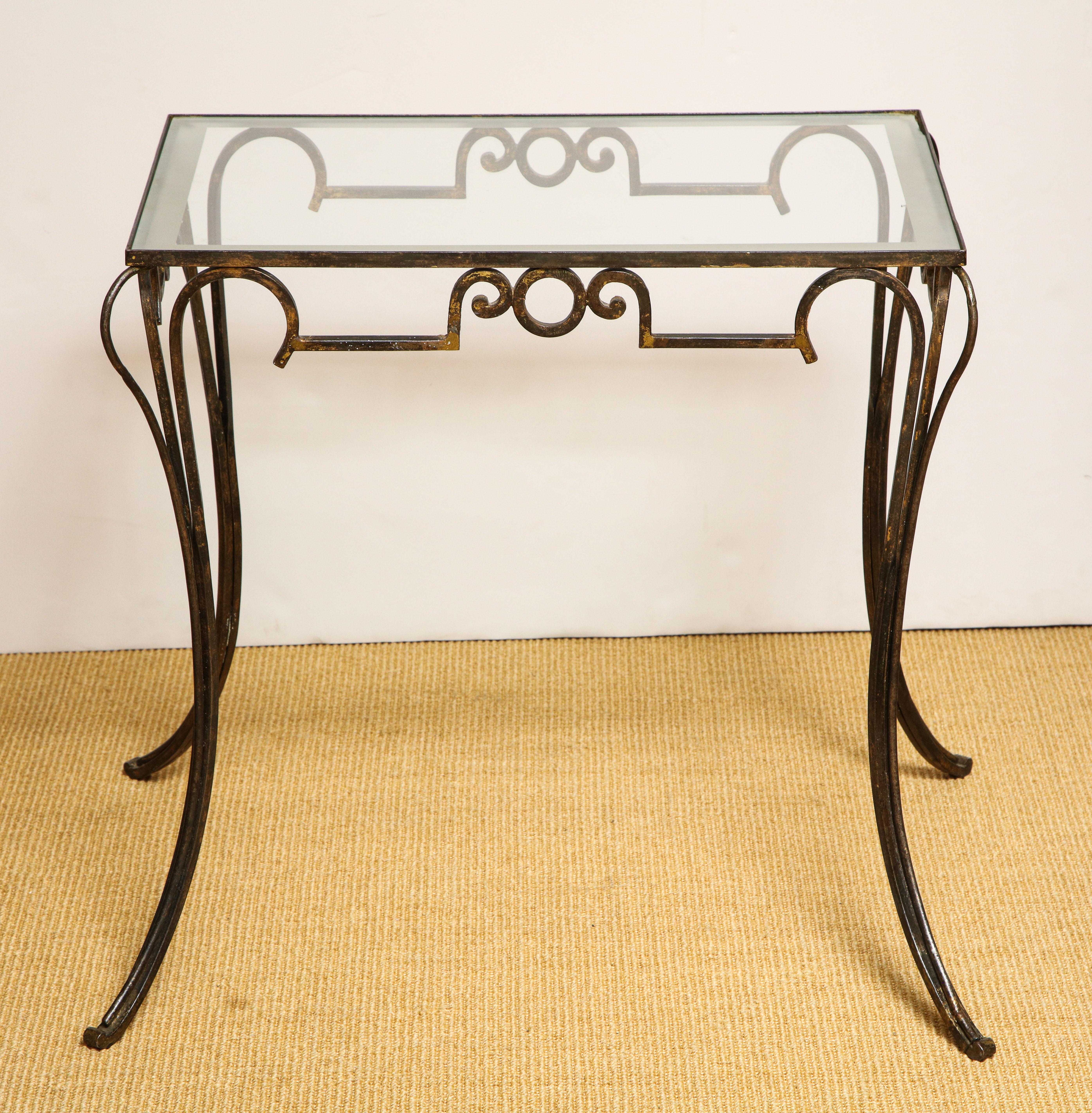 French Art Deco Gilt Iron Table For Sale 4