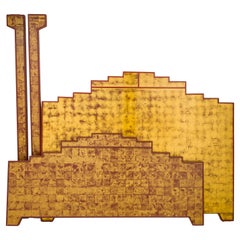 French Art Deco Gilt King Sized Headboard