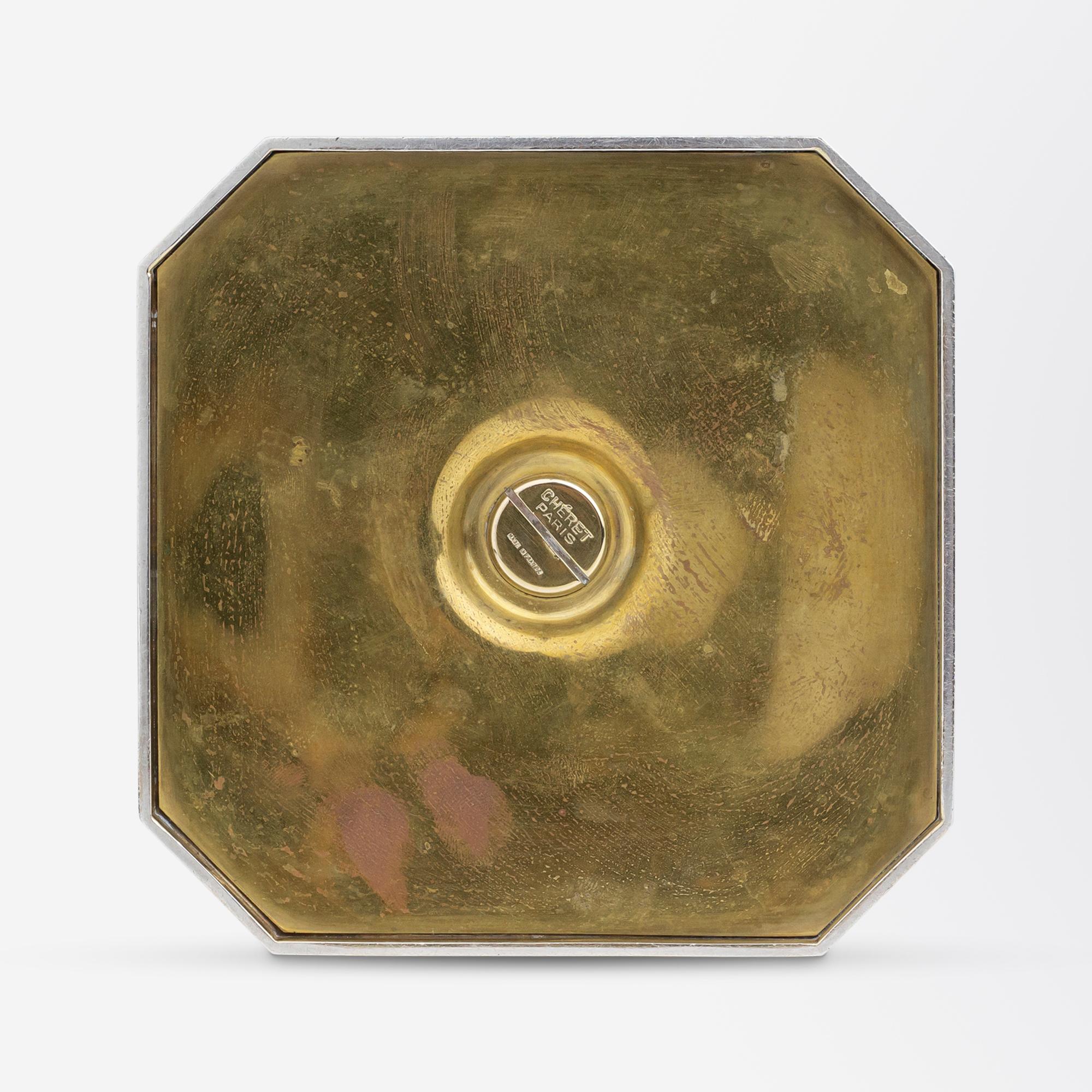 Französischer Art-Déco-Kelch aus vergoldetem Silber und Sodalith von Maurice Chéret aus Paris 1