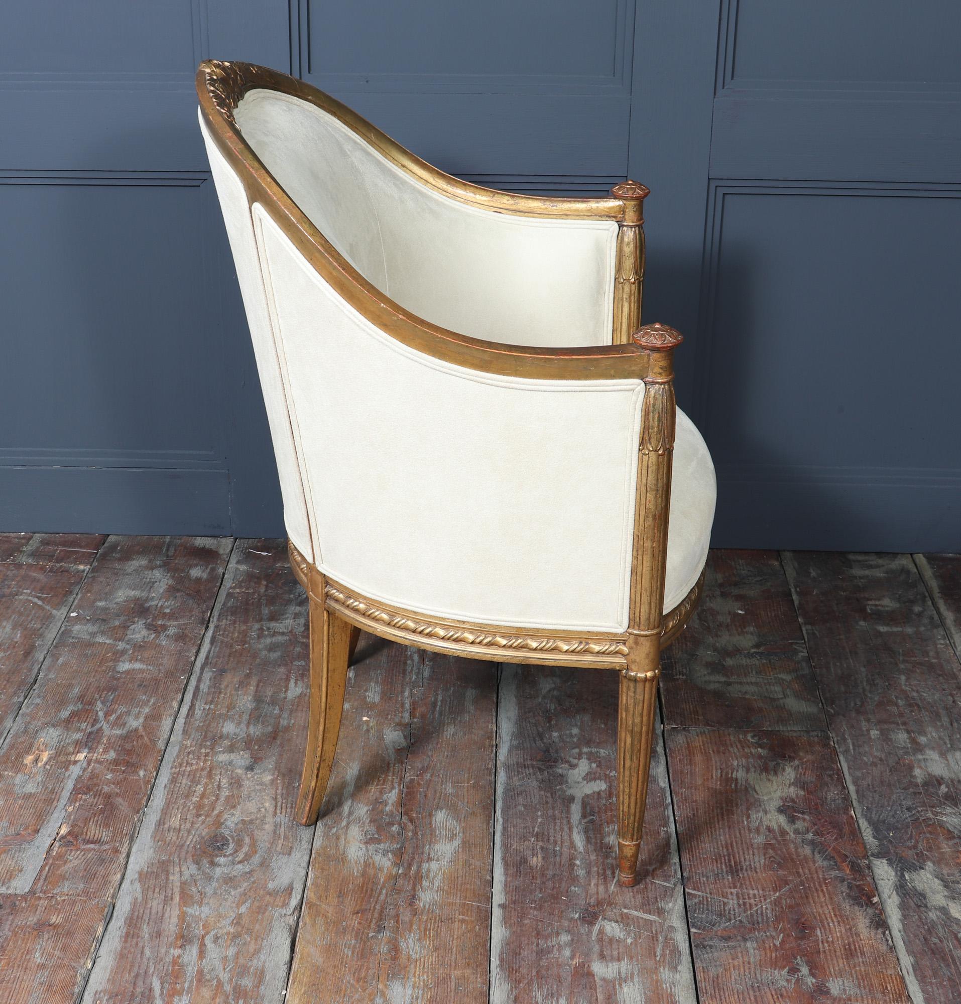 French Art Deco Gilt-wood Arm chair 5