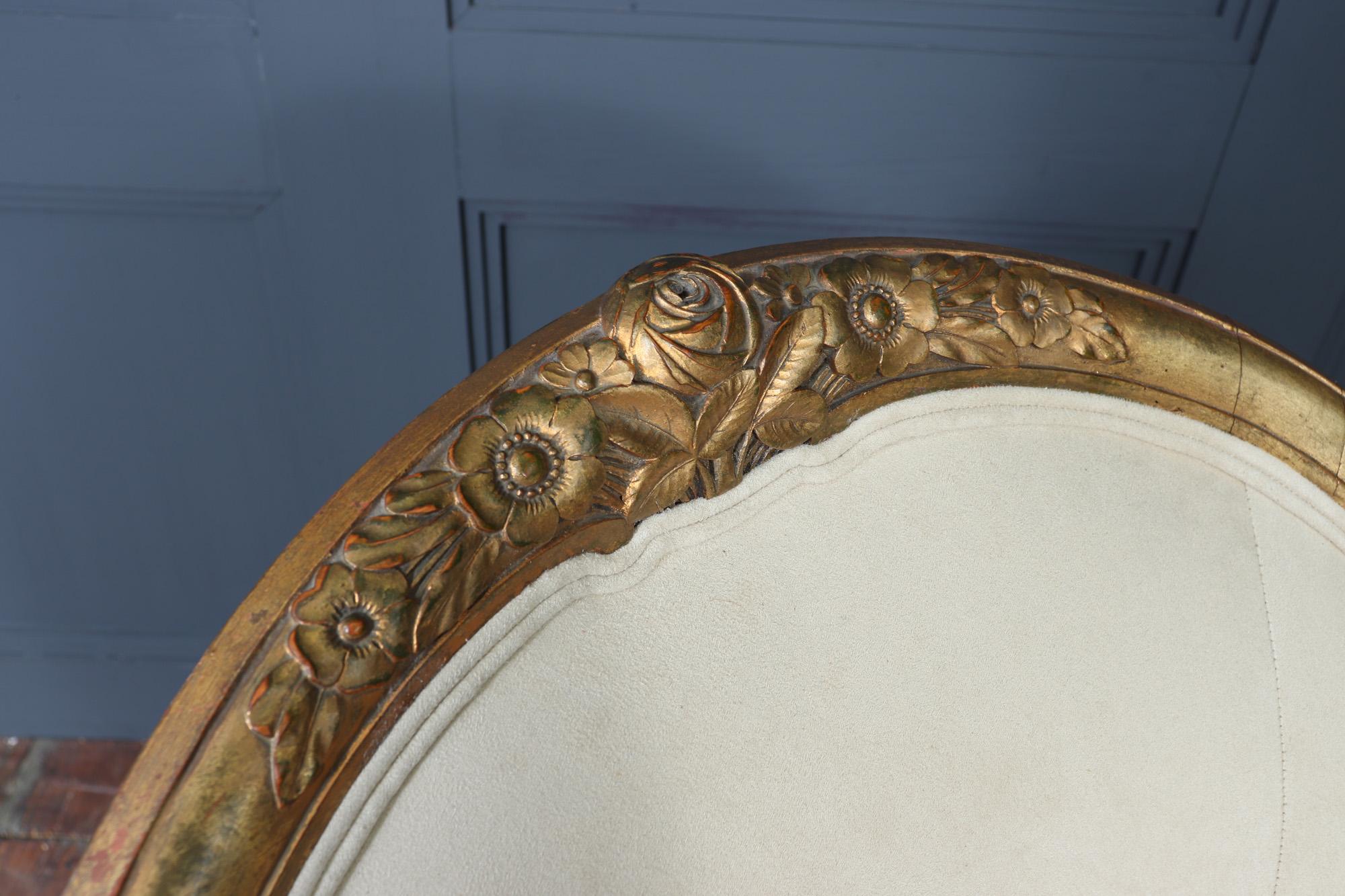 French Art Deco Gilt-wood Arm chair 8