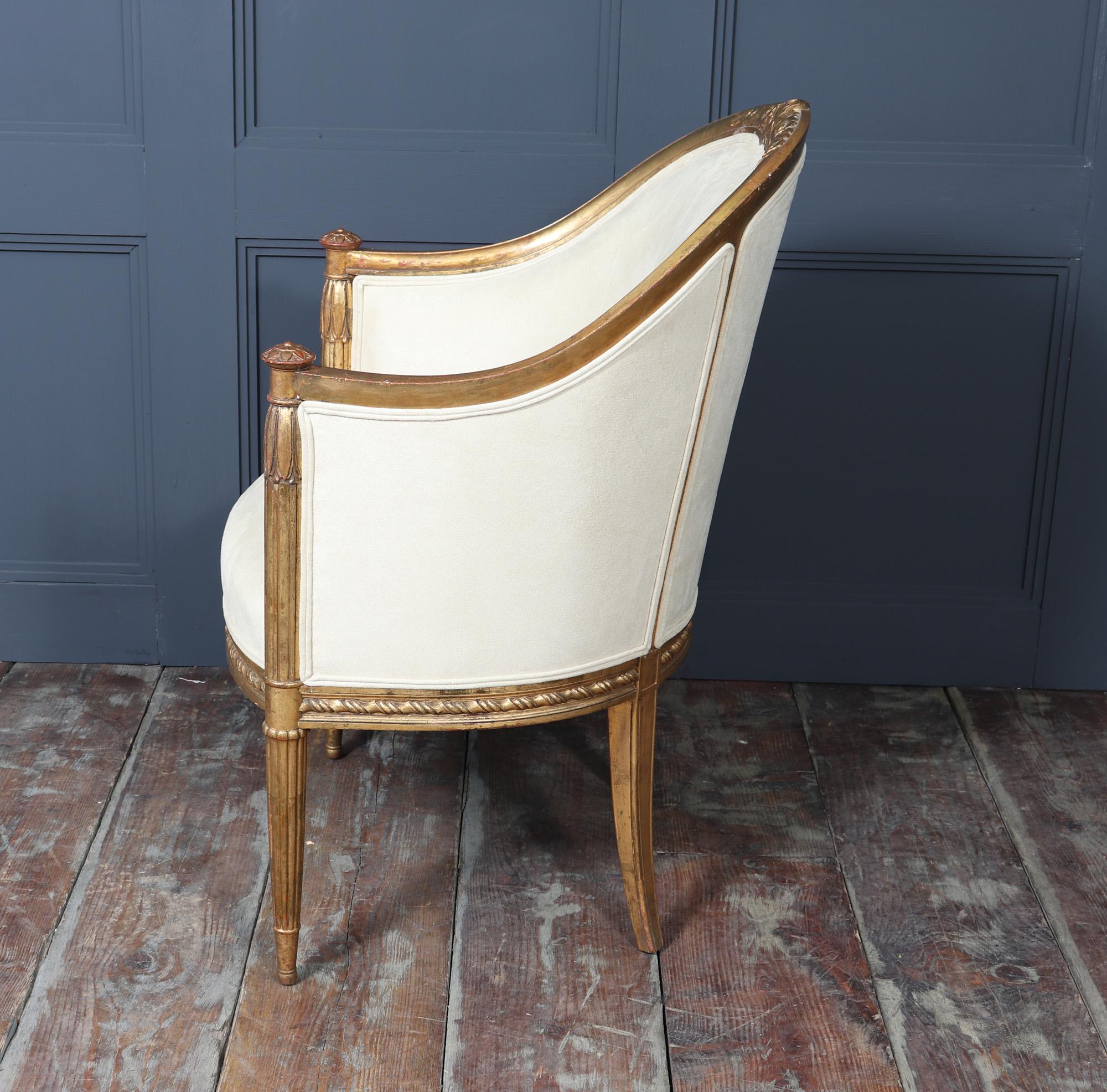 French Art Deco Gilt-wood Arm chair 2