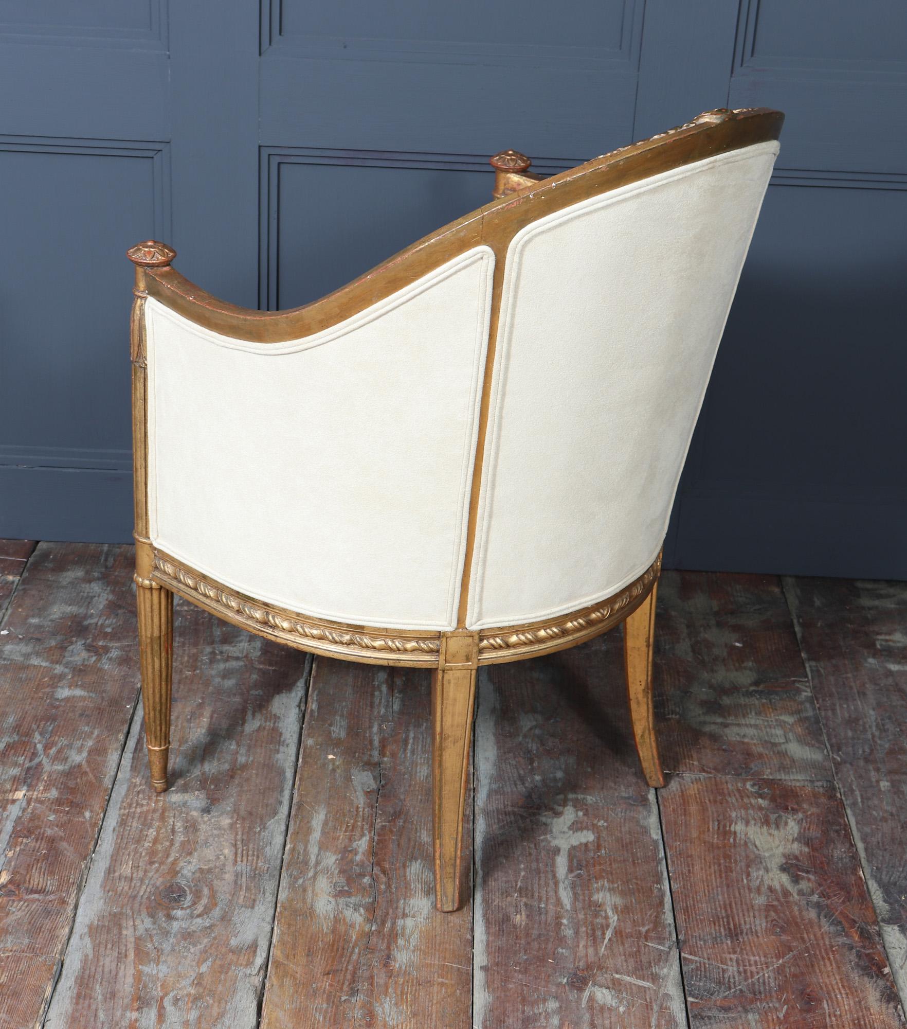 French Art Deco Gilt-wood Arm chair 3