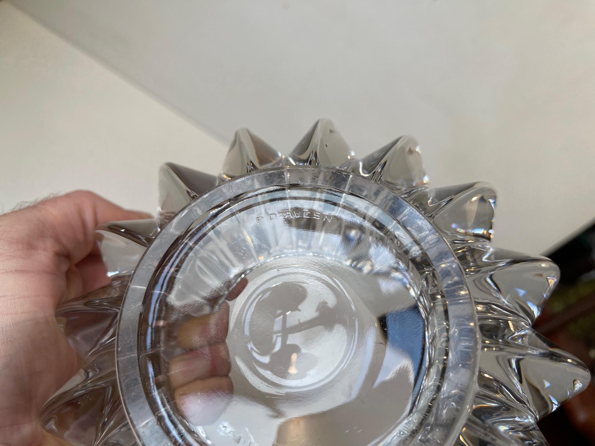 French Art Deco Glass Bowl by Pierre D’avesn, 1940s In Good Condition In Esbjerg, DK