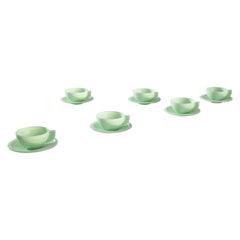 French Art Deco Glass Coffee Set