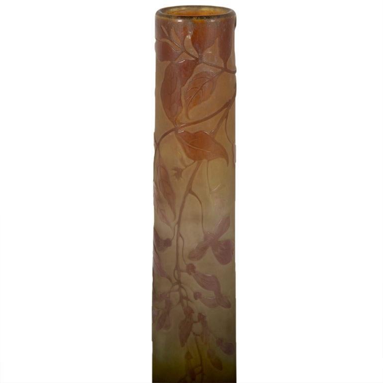 French Art Deco Vase by Emile Galle. Signed, circa 1920. (Not a reproduction.)

Gallé was the son of a faience and furniture manufacturer and studied philosophy, botany, and drawing in his youth. He later learned glassmaking at Meisenthal. His