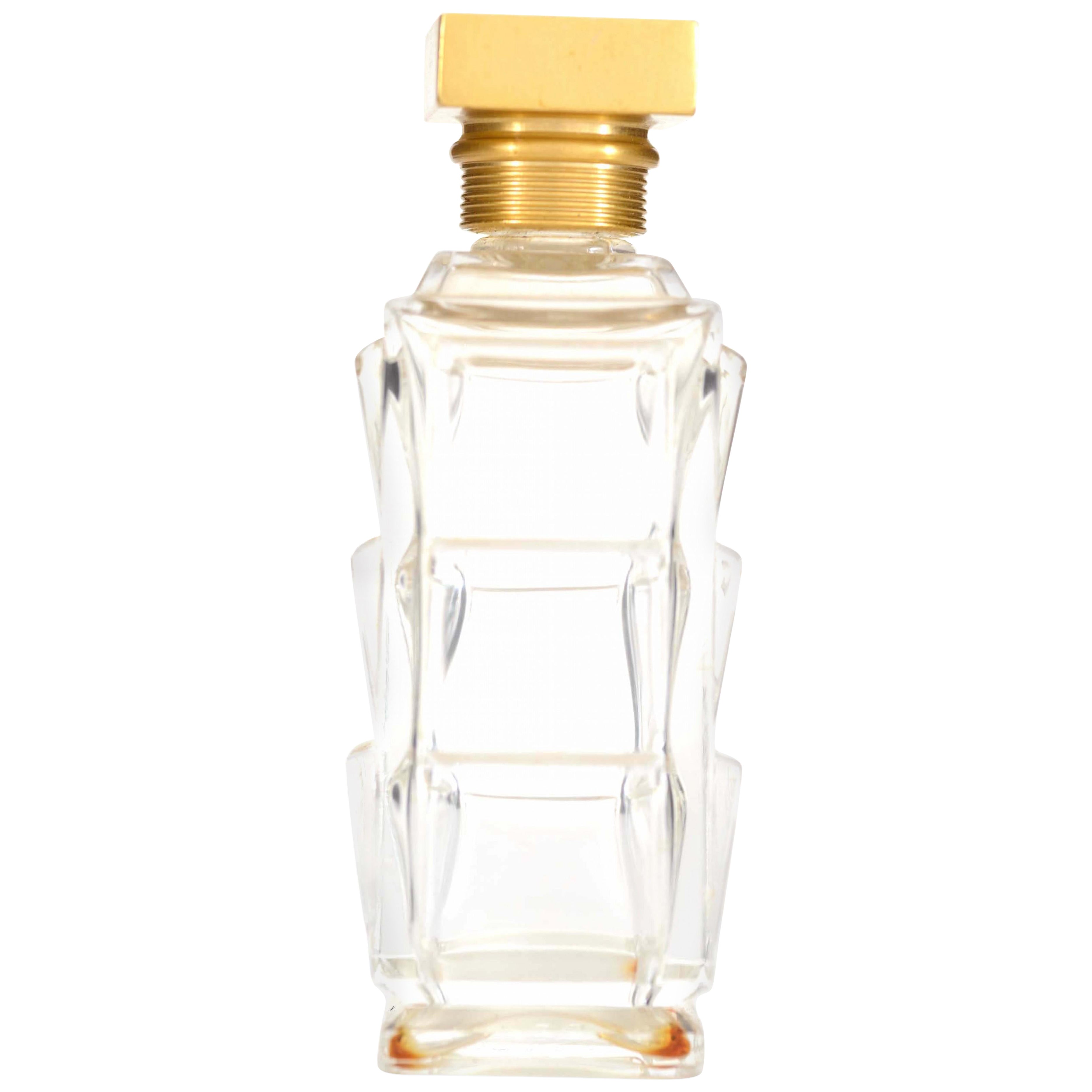 French Art Deco Glass Perfume Bottle