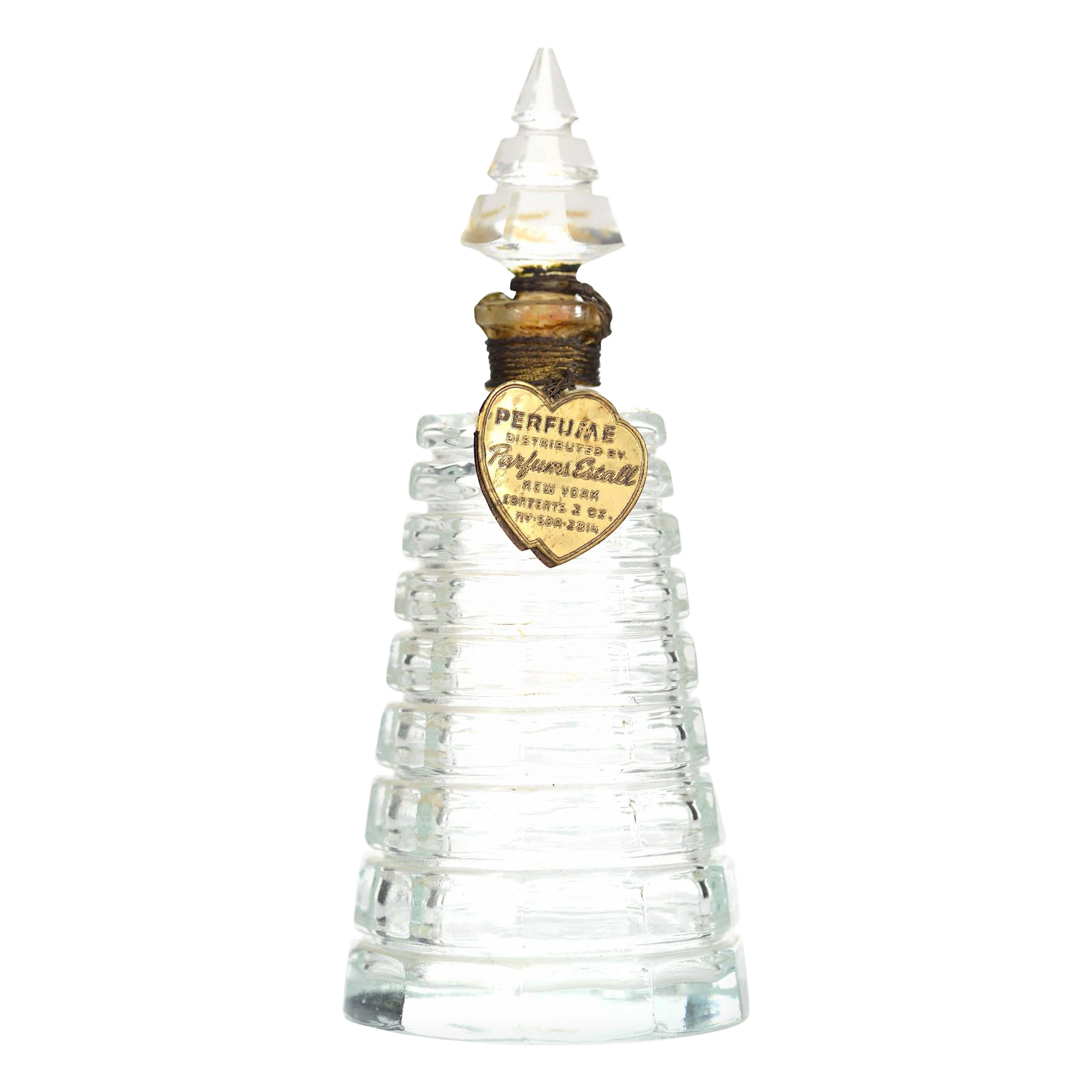 French Art Deco Glass Perfume Bottle
