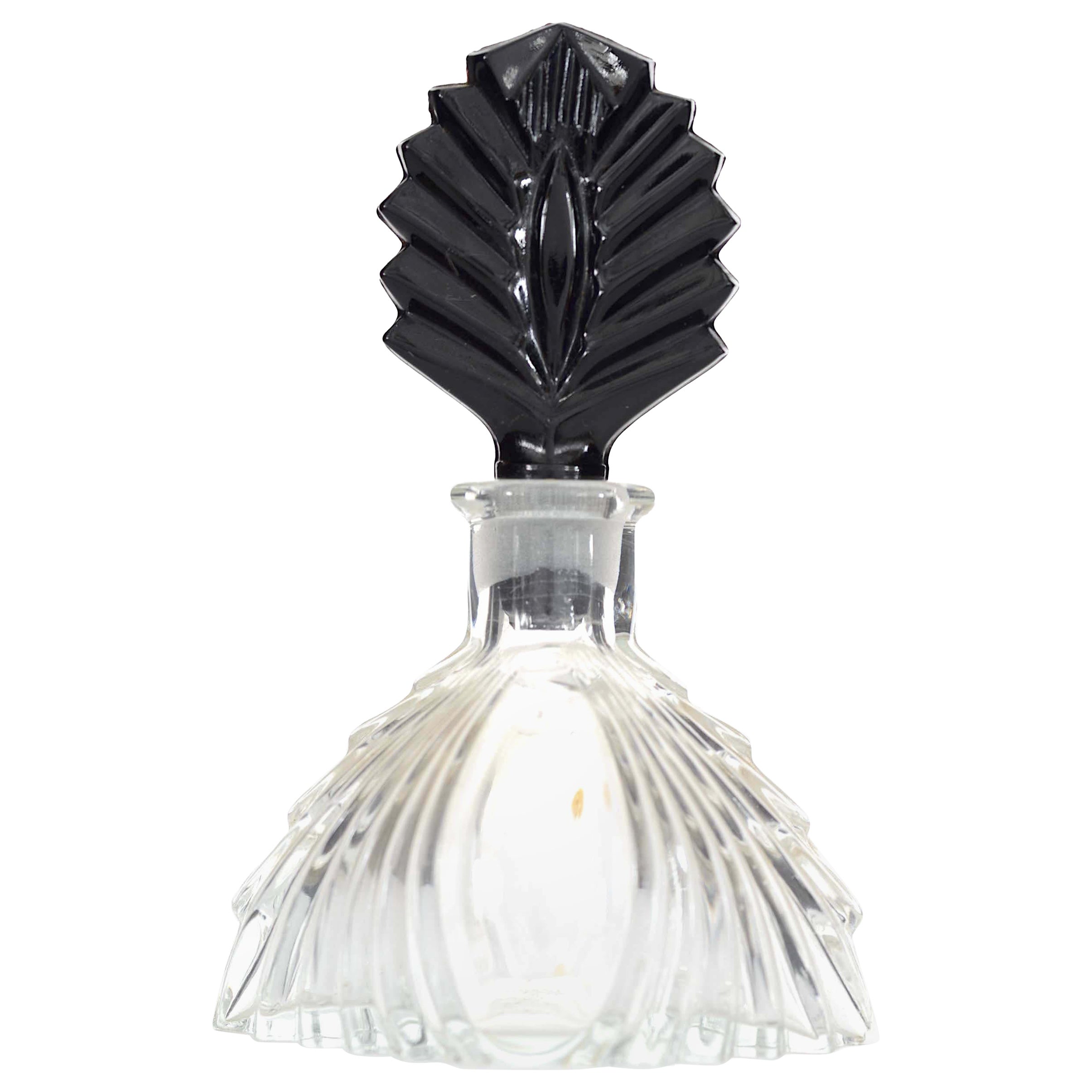 French Art Deco Glass Perfume Bottle