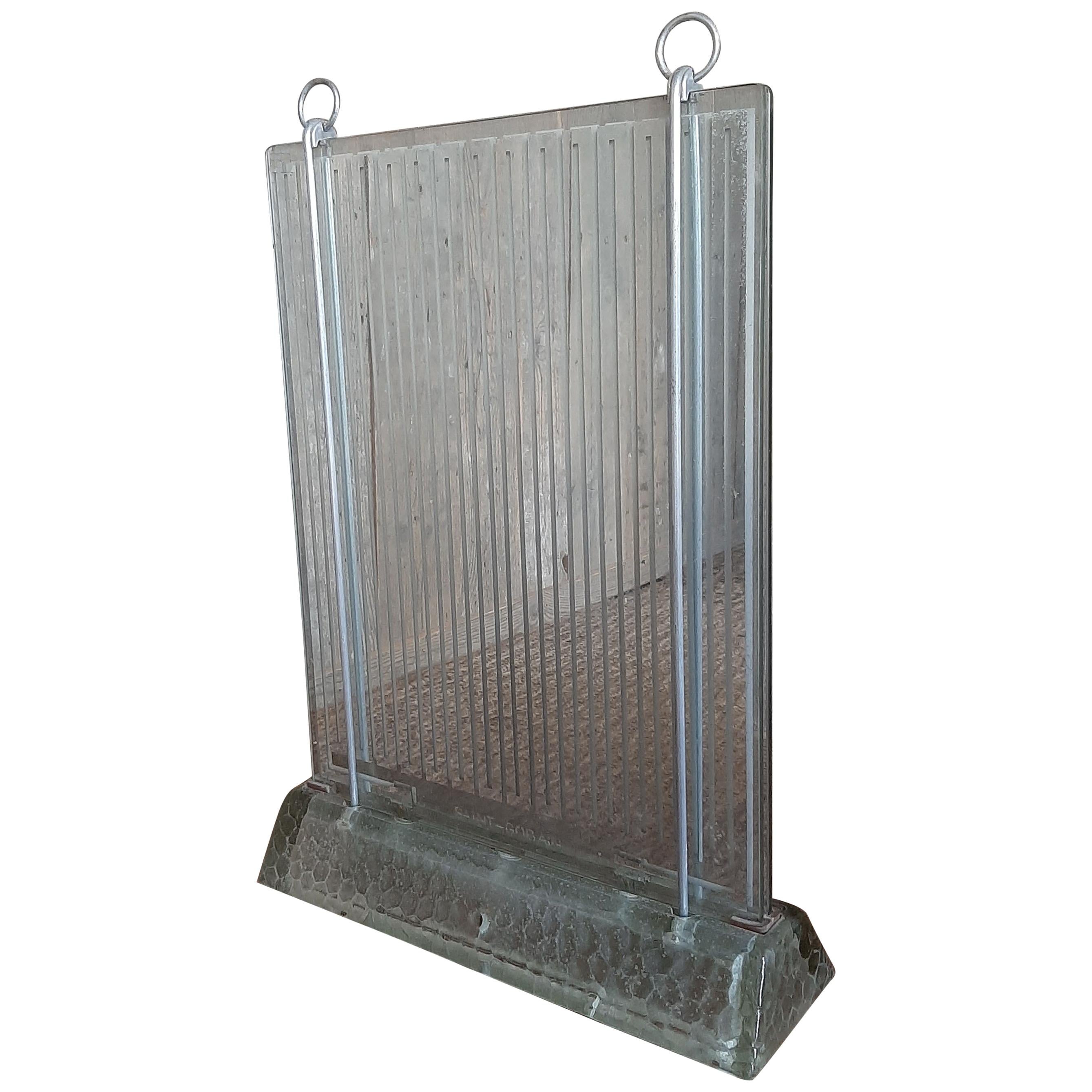 French Art Deco Glass Radiator by Rene Coulon for Saint Gobain For Sale