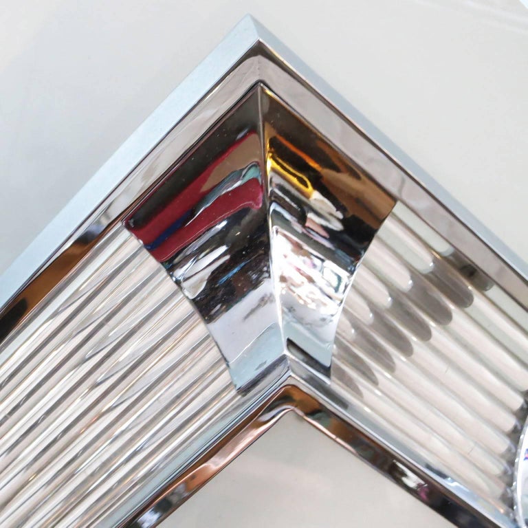 French Art Deco Glass Rod Chandelier by Atelier Petitot For Sale at 1stDibs