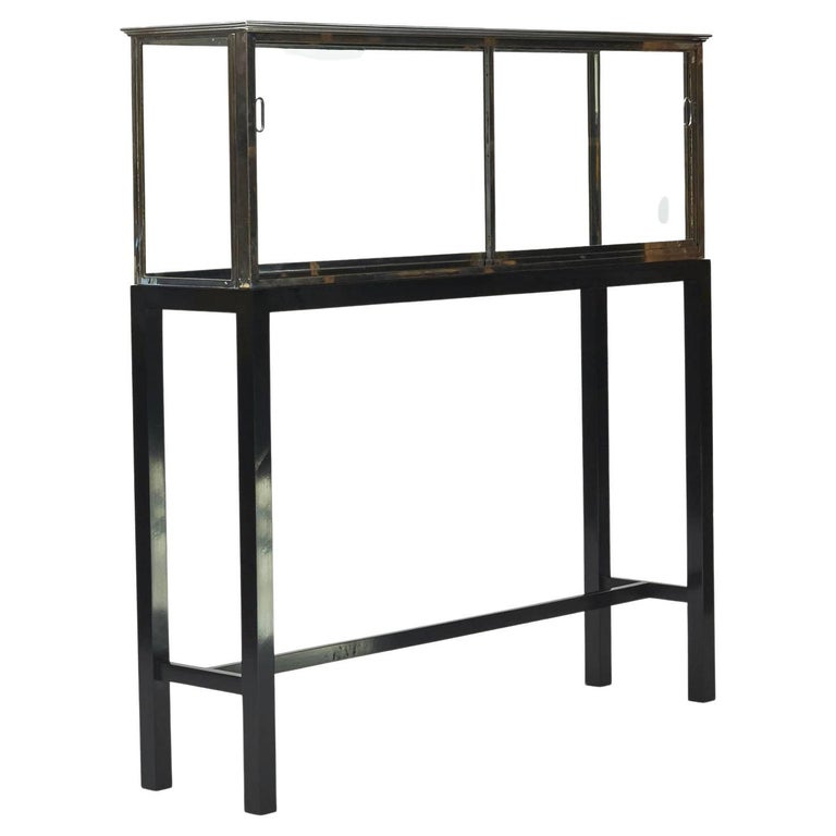 French Art Deco Glazed Display Case on Stand at 1stDibs