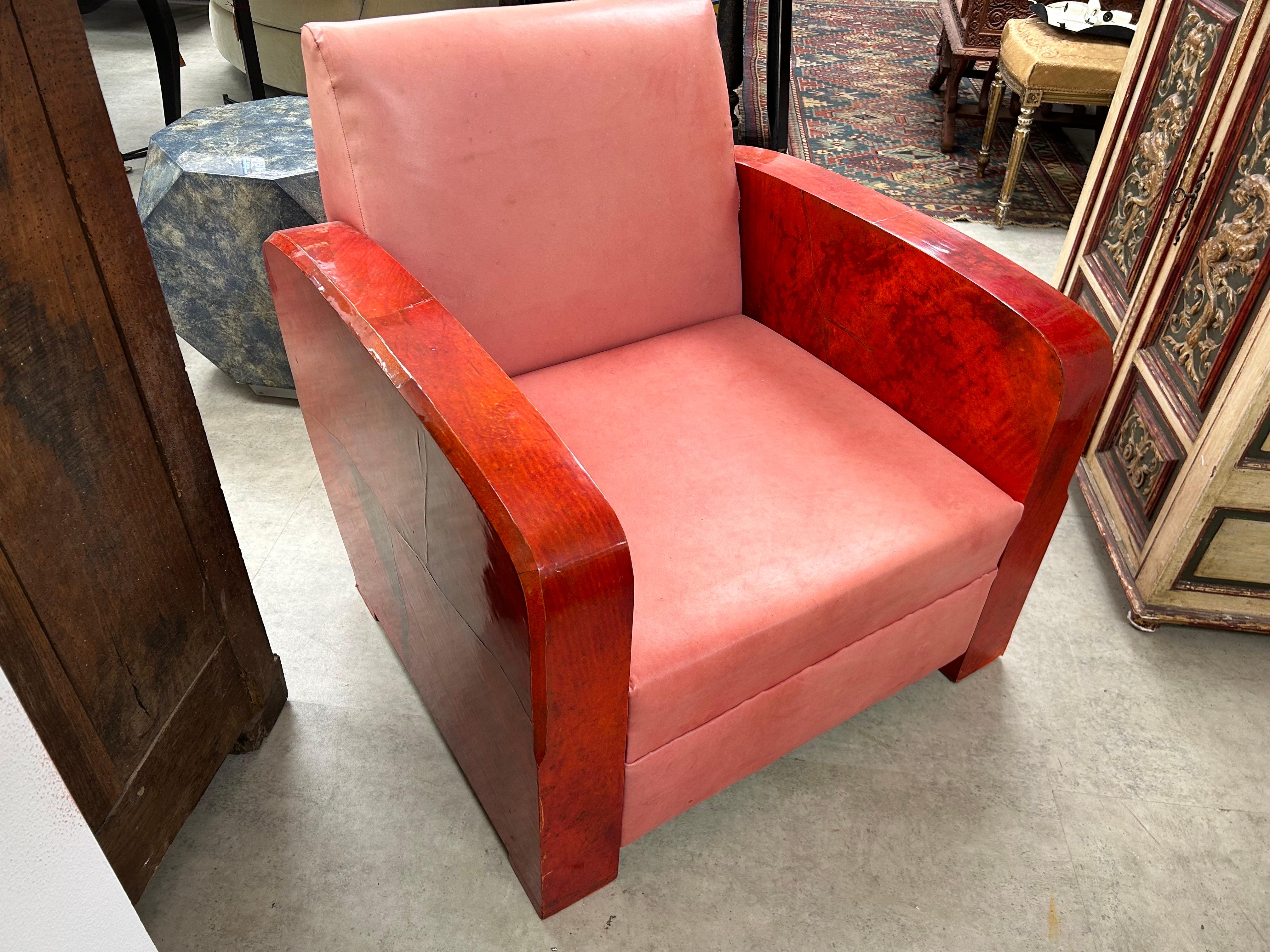 Chaise longue en peau de chèvre, Art déco français, Andre Arbus Attribué en vente 5