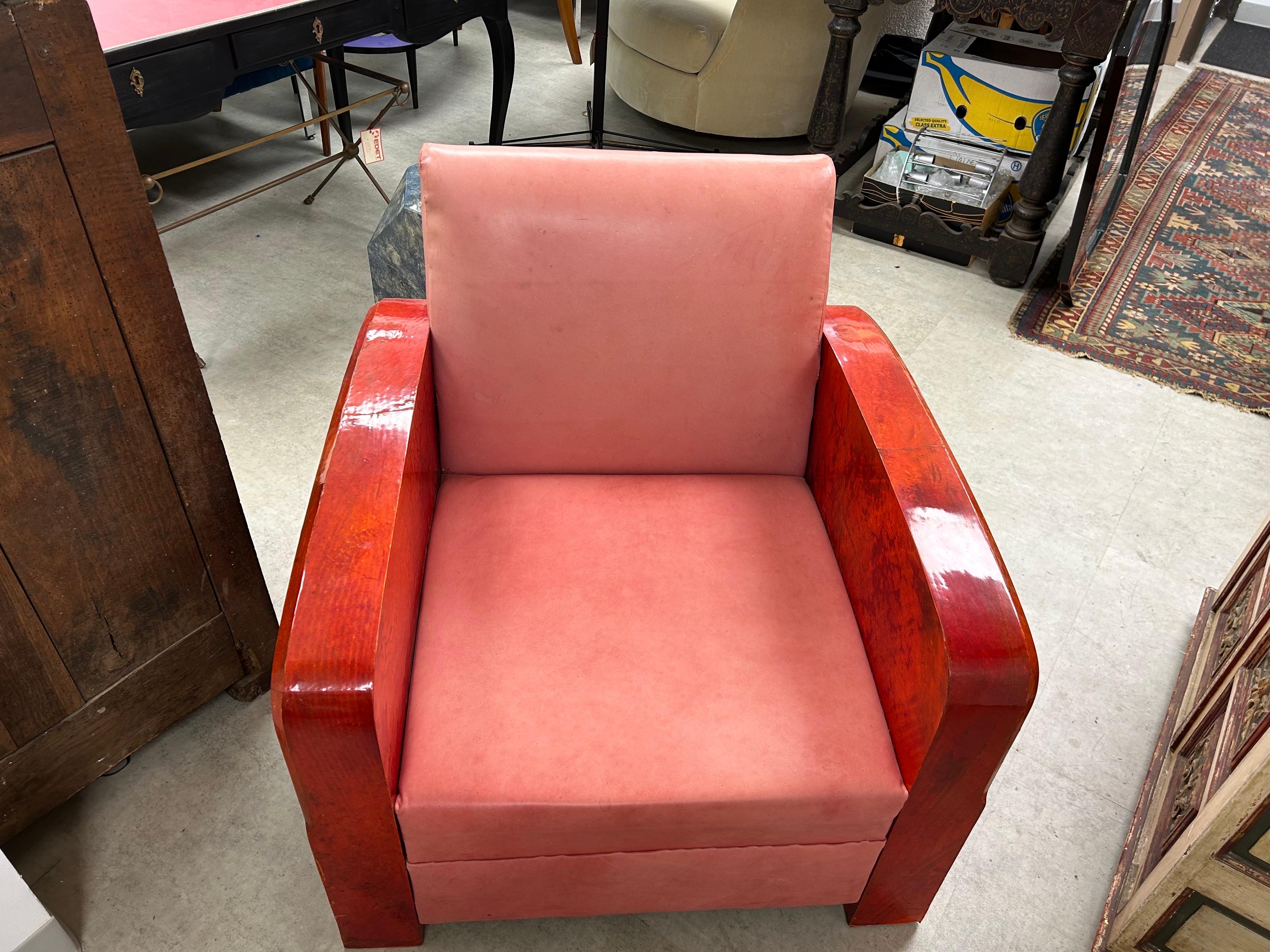 Chaise longue en peau de chèvre, Art déco français, Andre Arbus Attribué en vente 6