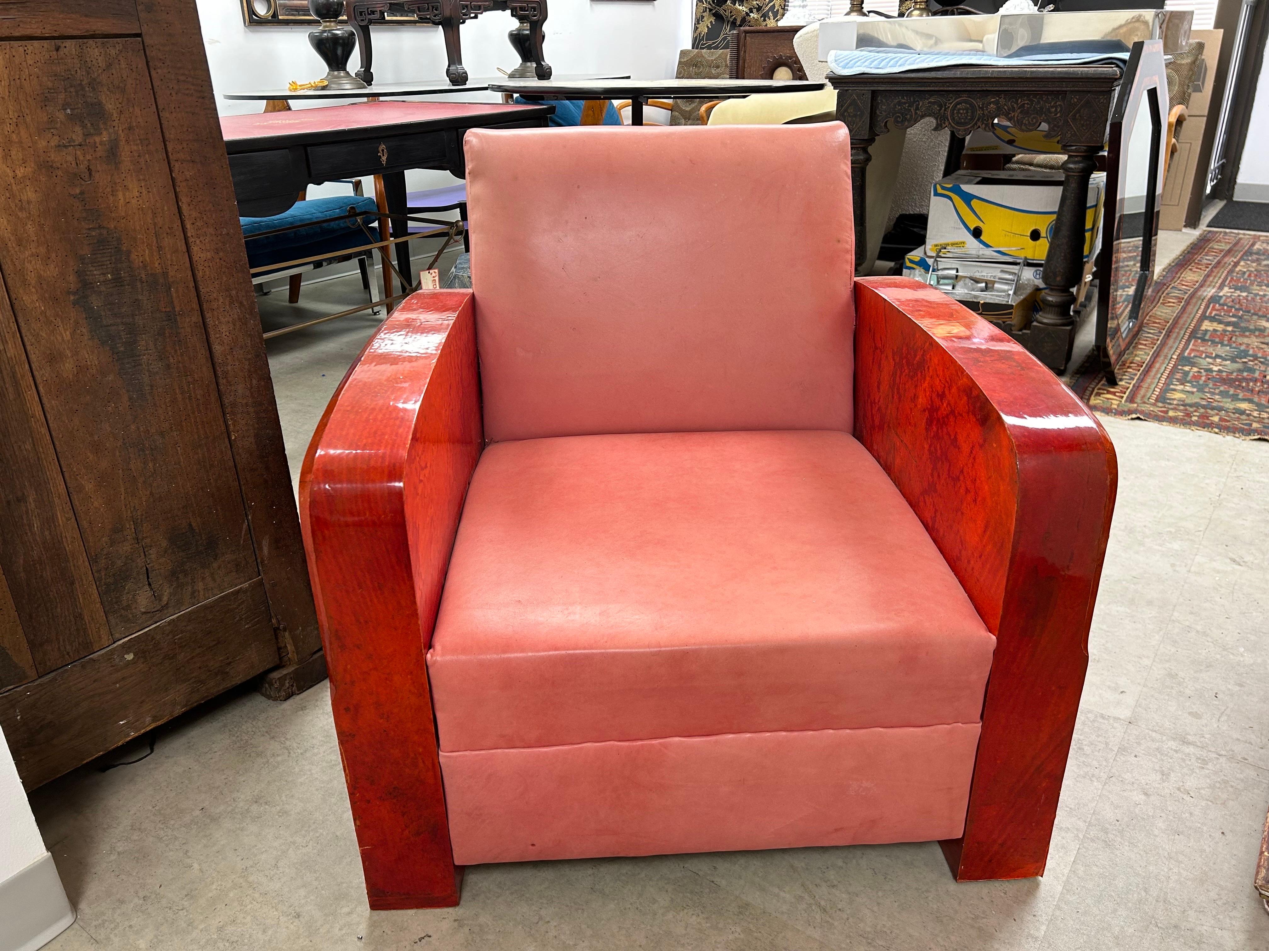 Chaise longue en peau de chèvre, Art déco français, Andre Arbus Attribué en vente 7