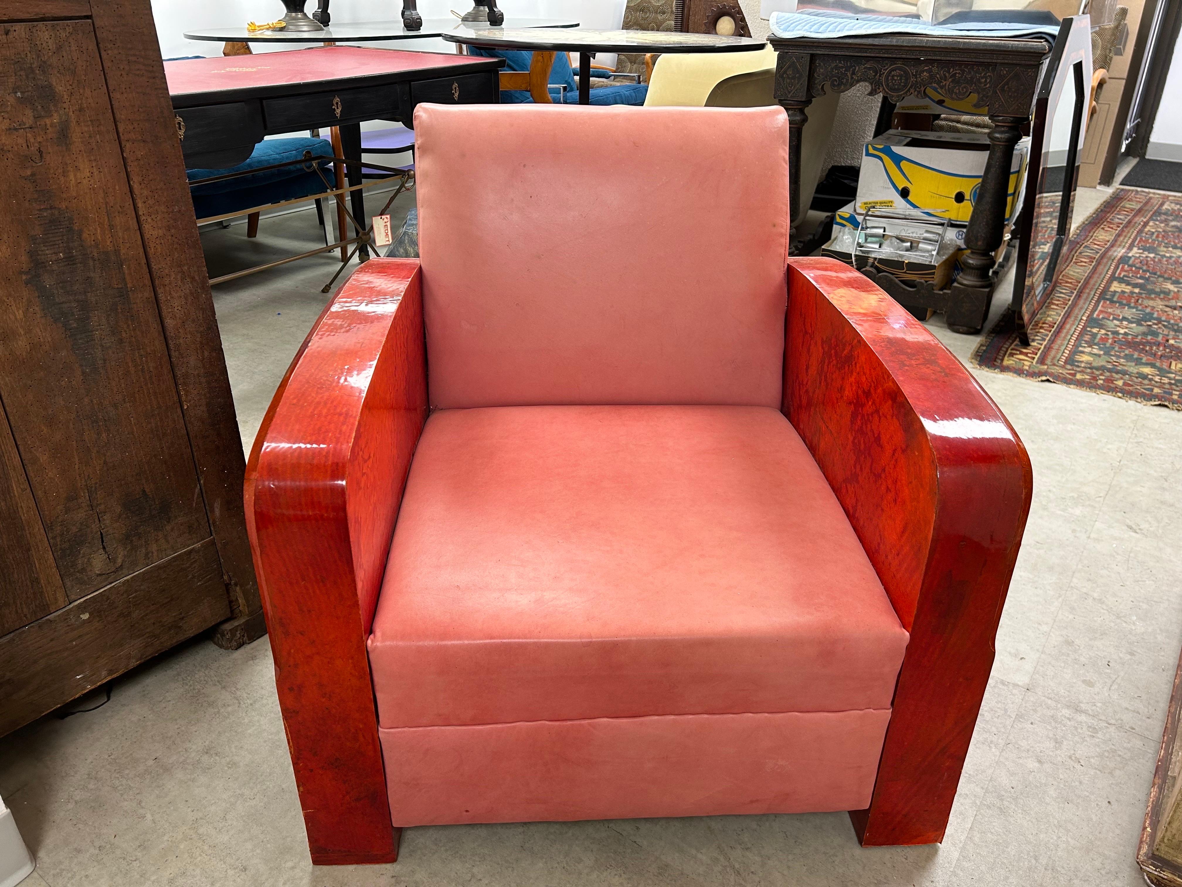 Chaise longue en peau de chèvre, Art déco français, Andre Arbus Attribué en vente 8