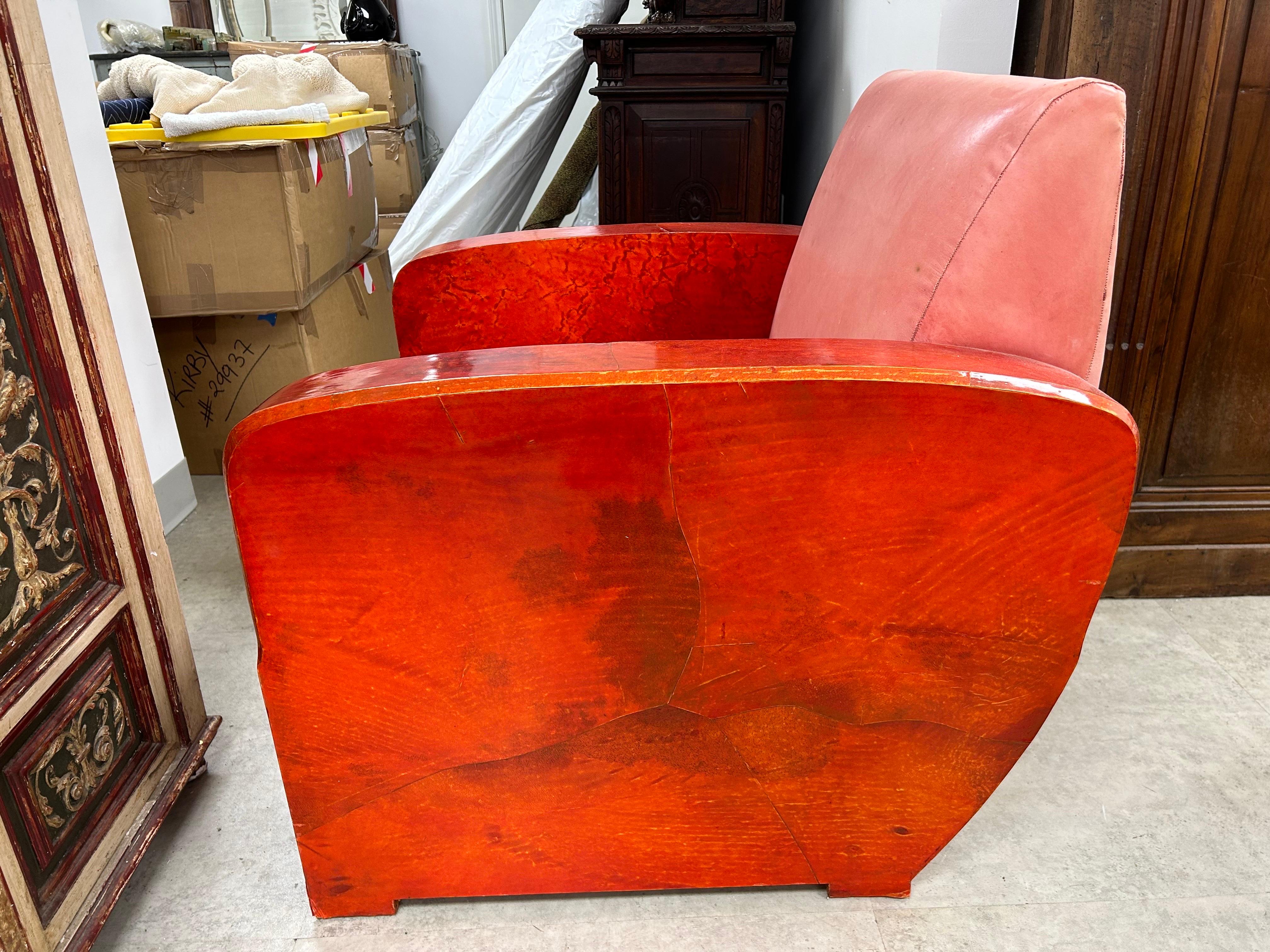Début du 20ème siècle Chaise longue en peau de chèvre, Art déco français, Andre Arbus Attribué en vente
