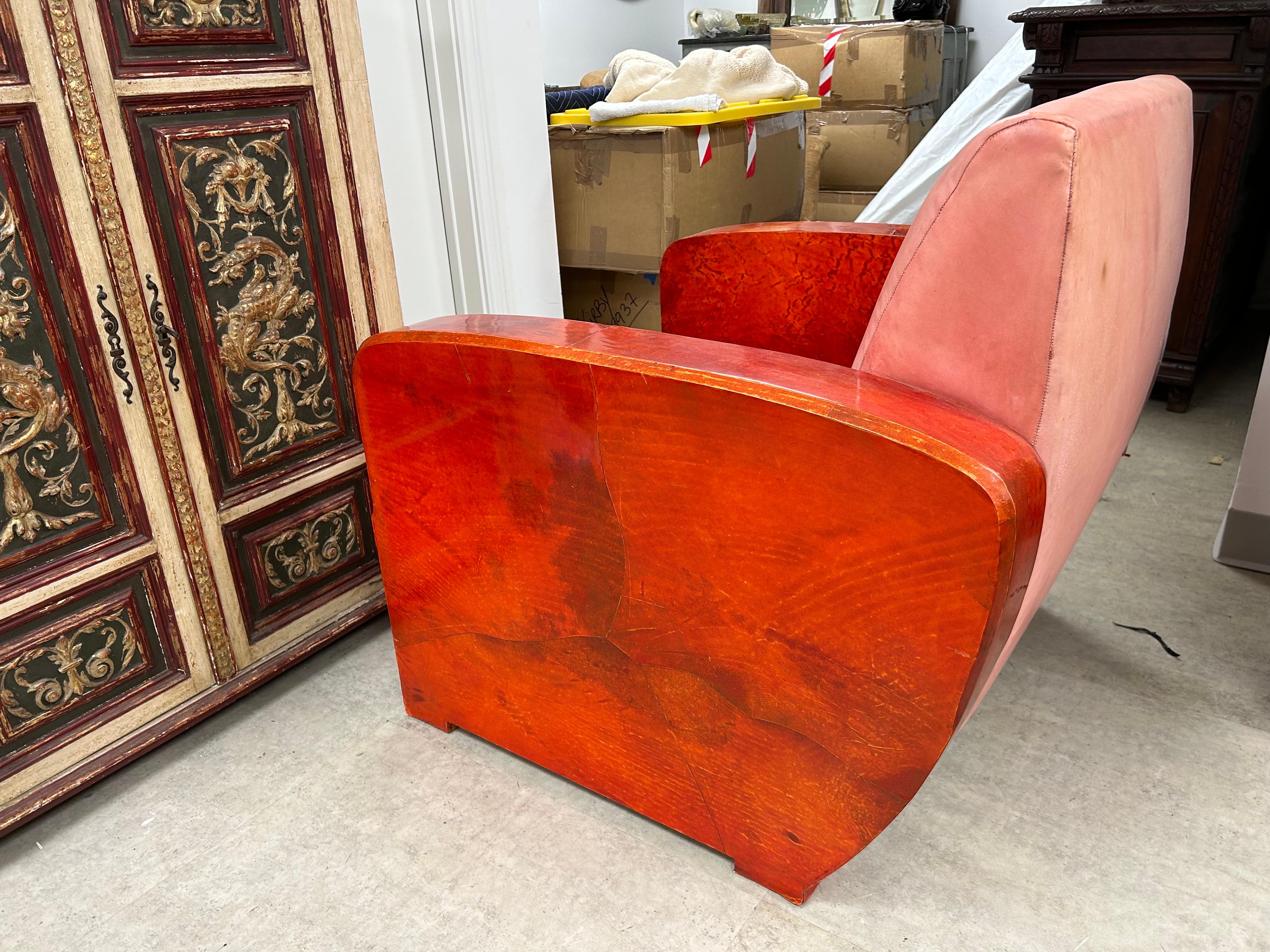 Cuir de chèvre Chaise longue en peau de chèvre, Art déco français, Andre Arbus Attribué en vente