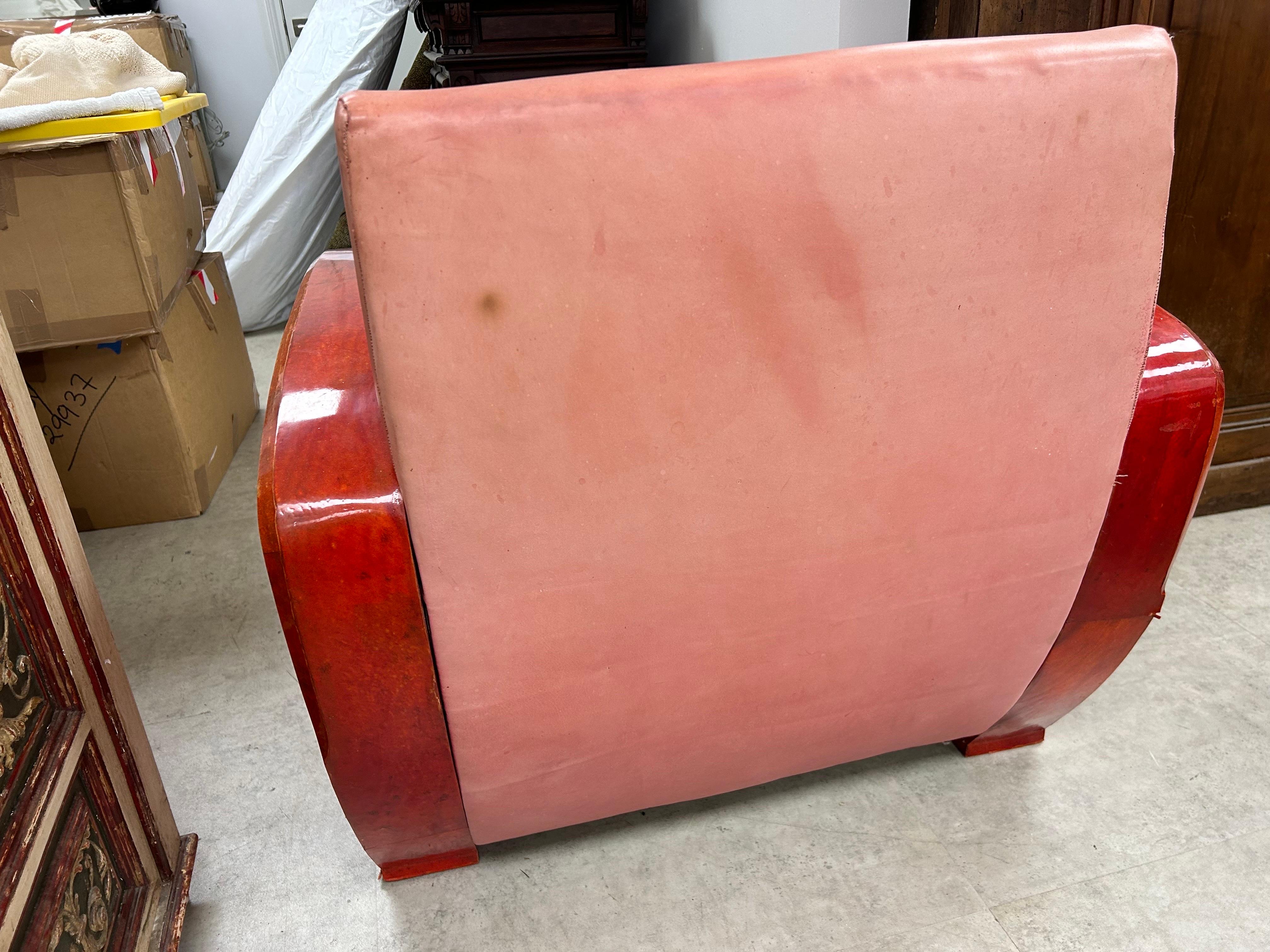 Chaise longue en peau de chèvre, Art déco français, Andre Arbus Attribué en vente 2