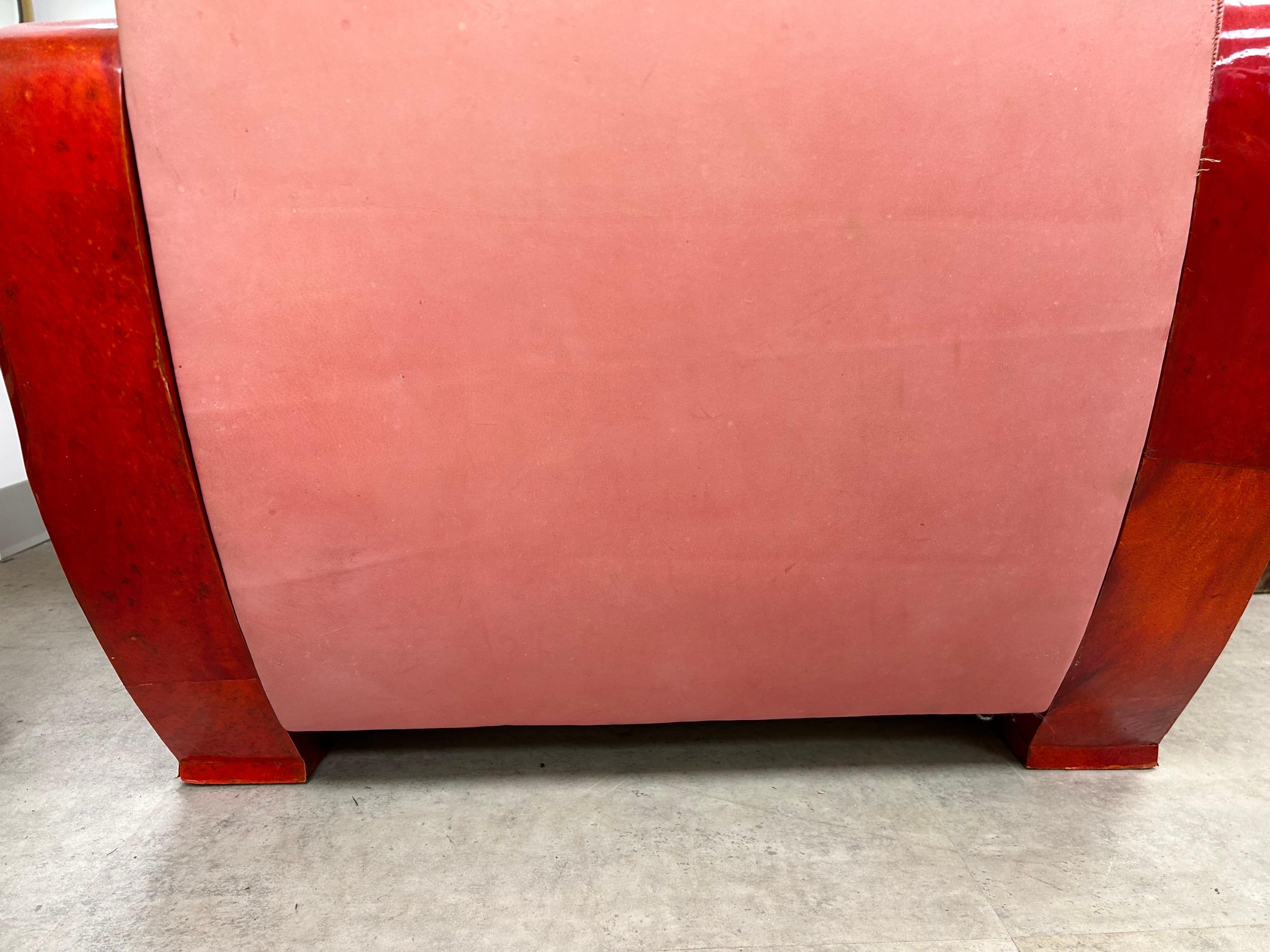Chaise longue en peau de chèvre, Art déco français, Andre Arbus Attribué en vente 3