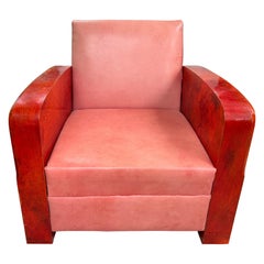 Chaise longue en peau de chèvre, Art déco français, Andre Arbus Attribué