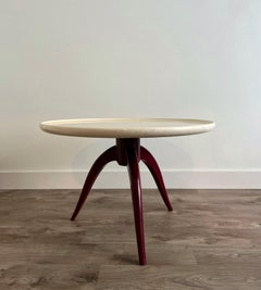 Table Art déco française en peau de chèvre, années 1930