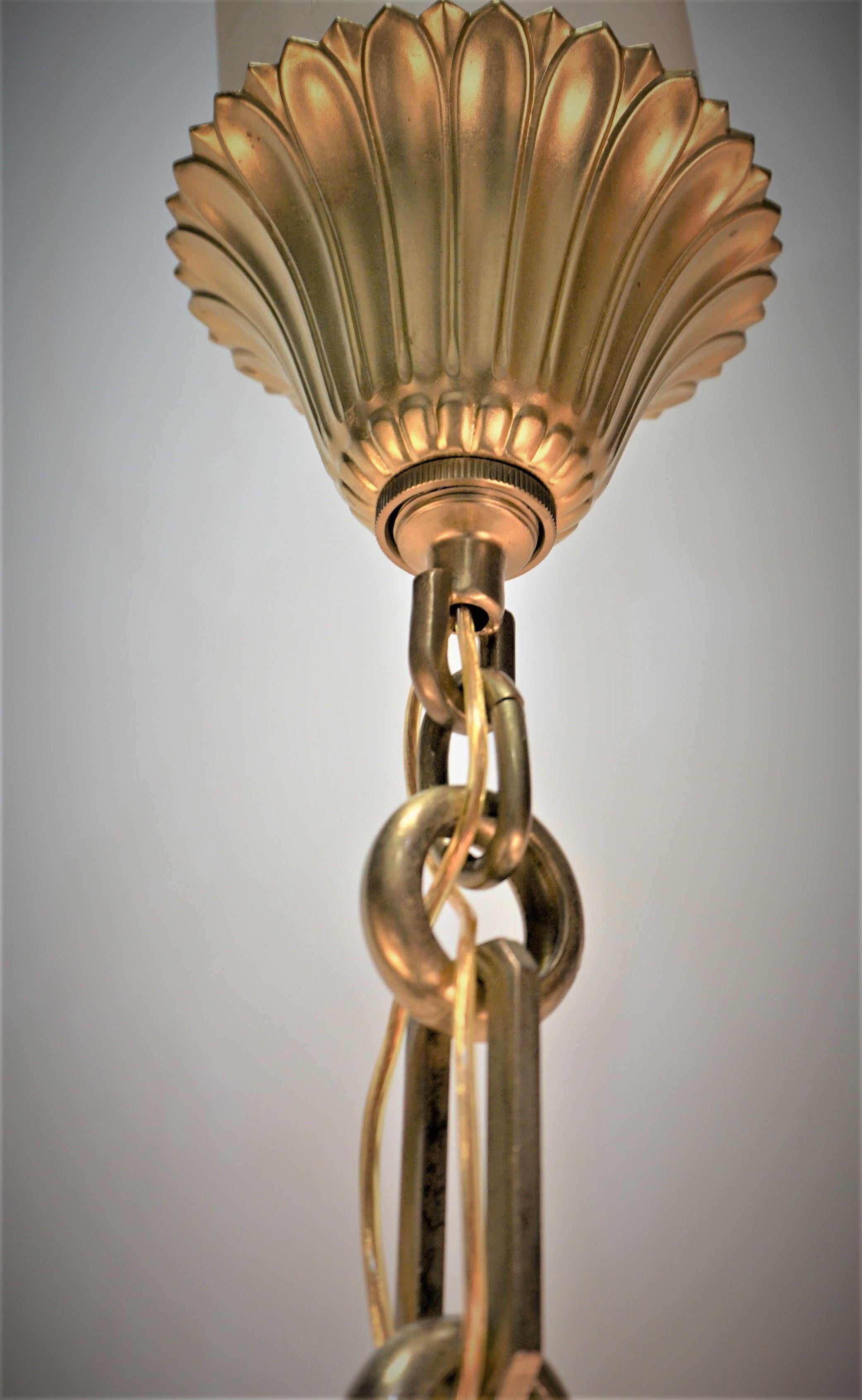 Bronze French Art Deco Golbe Pendent/Chandelier For Sale