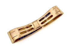 French Art Deco Gold Hair Clip / Brooch with Sapphires by Van Cleef & Arpels