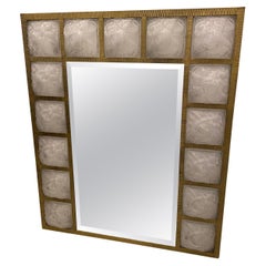 Grand miroir Art Déco français signé par Degue