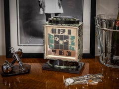 Horloge Art déco française en marbre vert