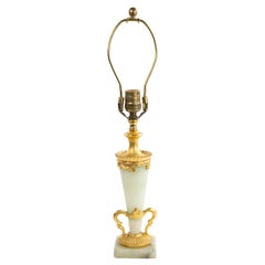 French Art Deco Green Onyx Table Lamp