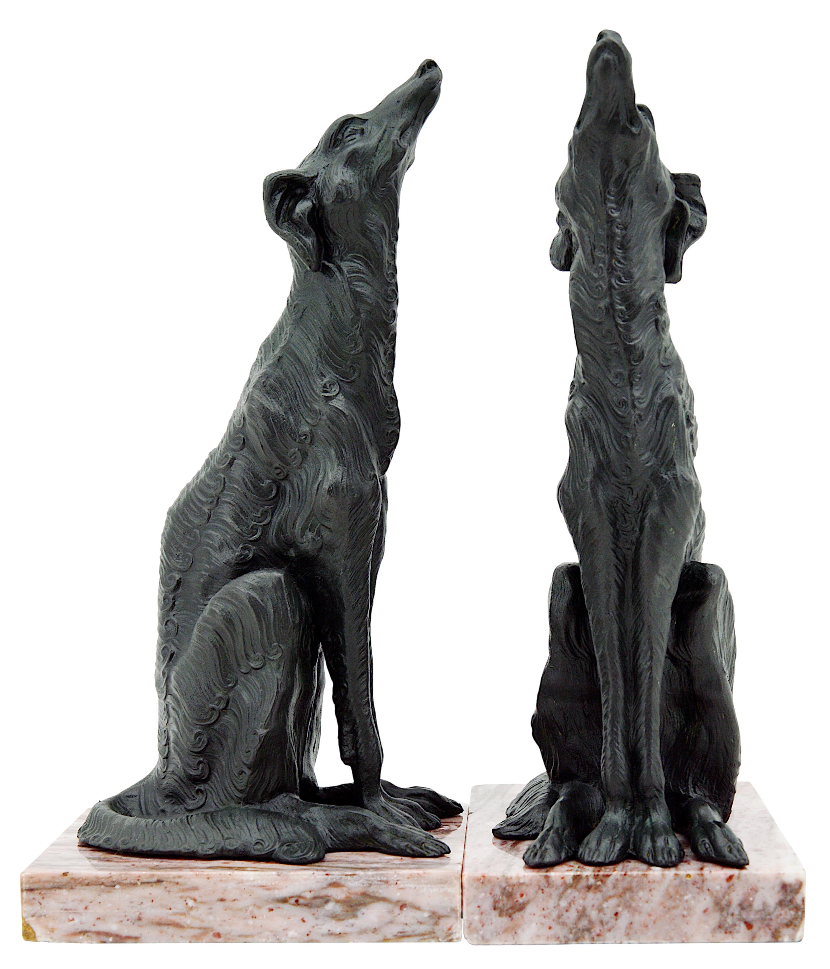 French Art Deco Greyhound Bookends, 1920s 4