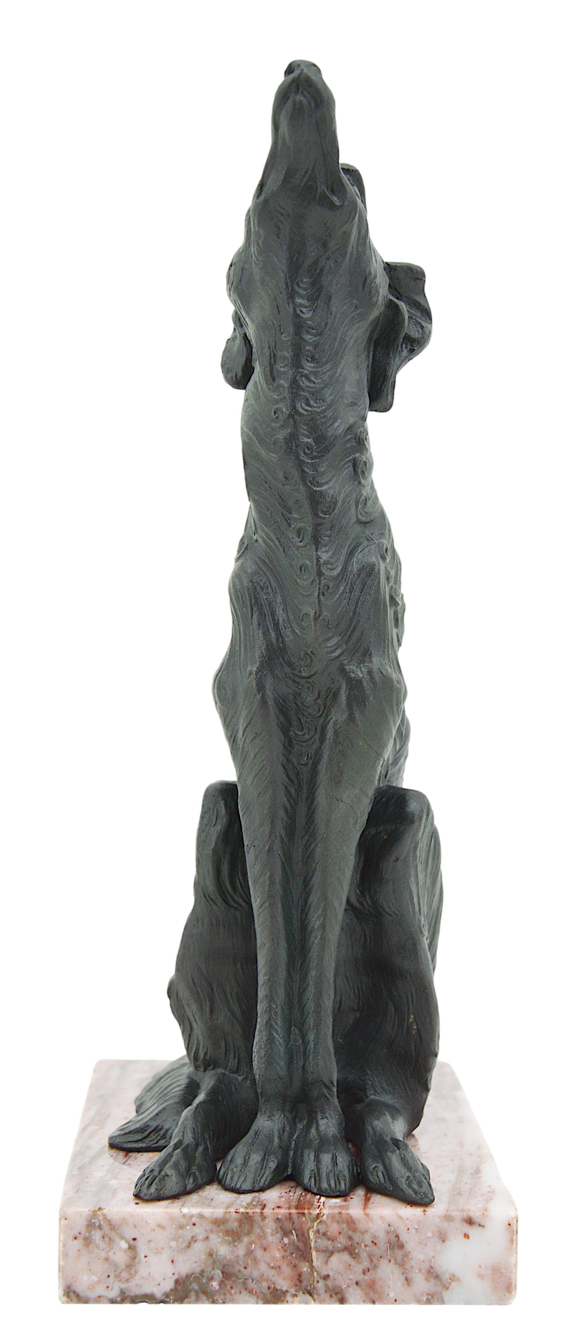 Marble French Art Deco Greyhound Bookends, 1920s