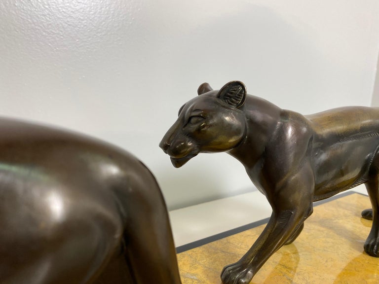 French Art Deco Group of Panthers Sculpture, 1930s For Sale 3