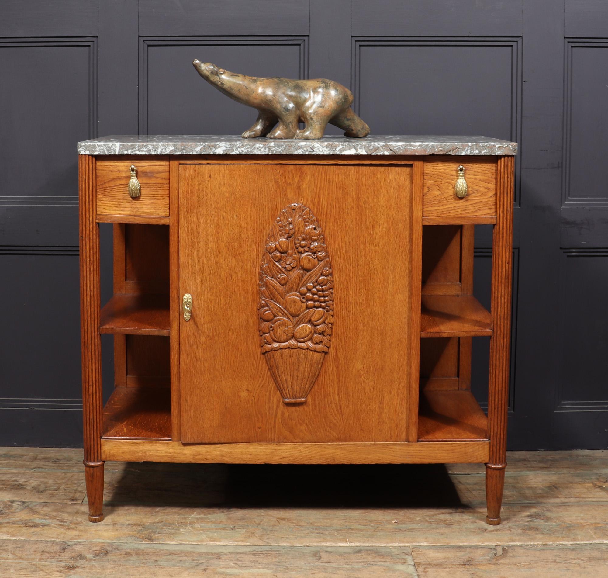 French Art Deco Hall Cabinet in Solid Oak 11