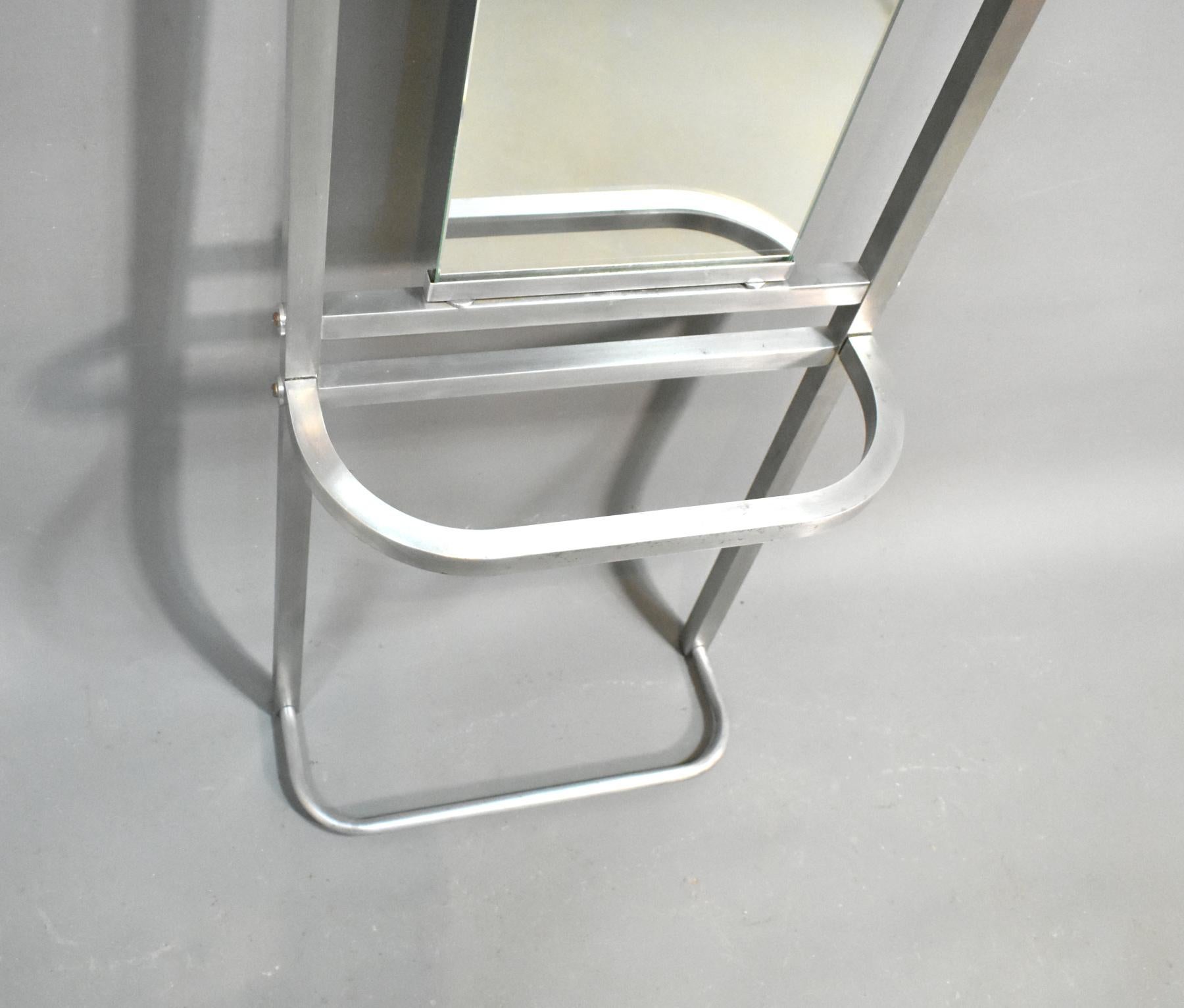French Art Deco Hall Coat Stand in Polished Aluminum 6