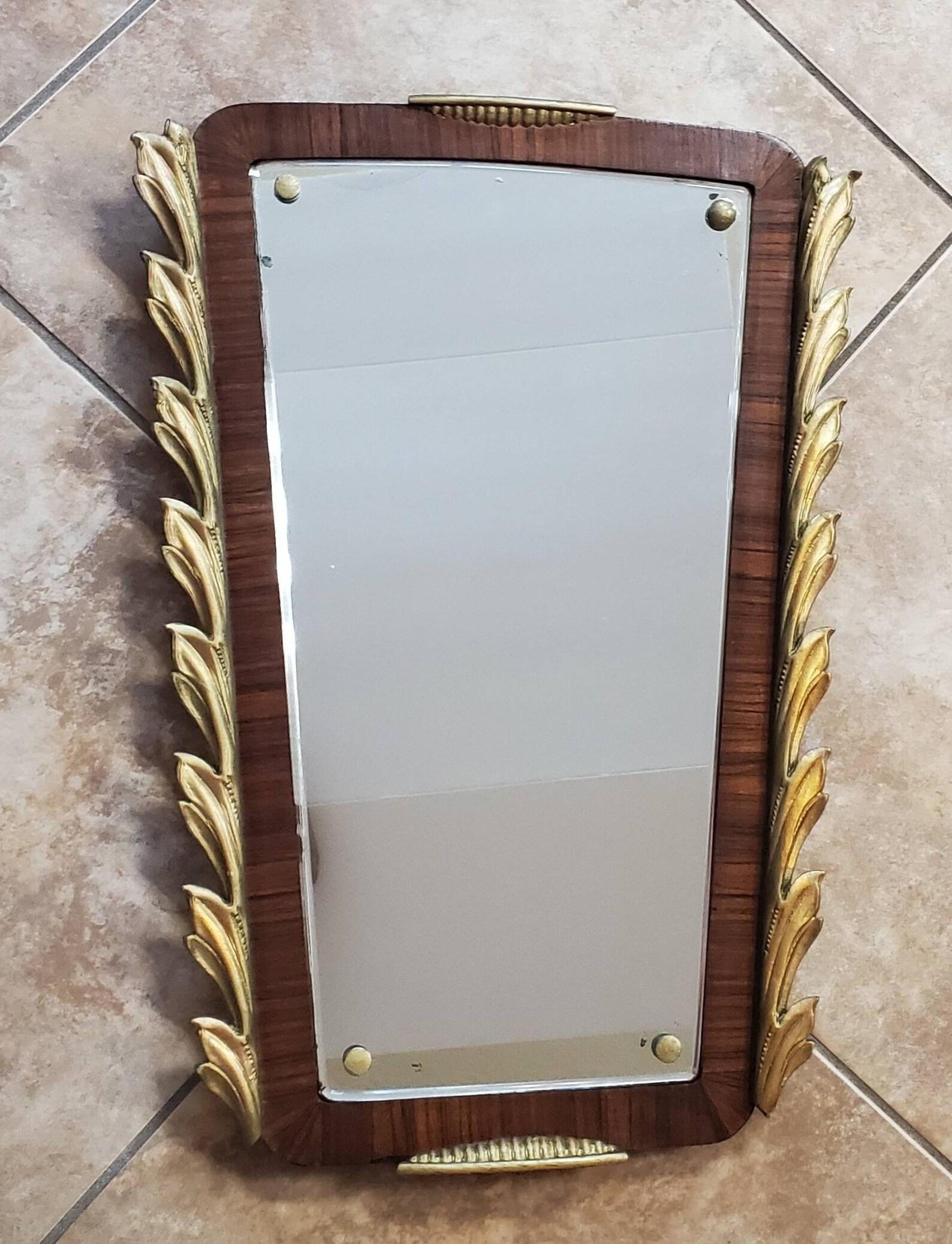 20th Century French Art Deco Hand Carved Giltwood Mirror