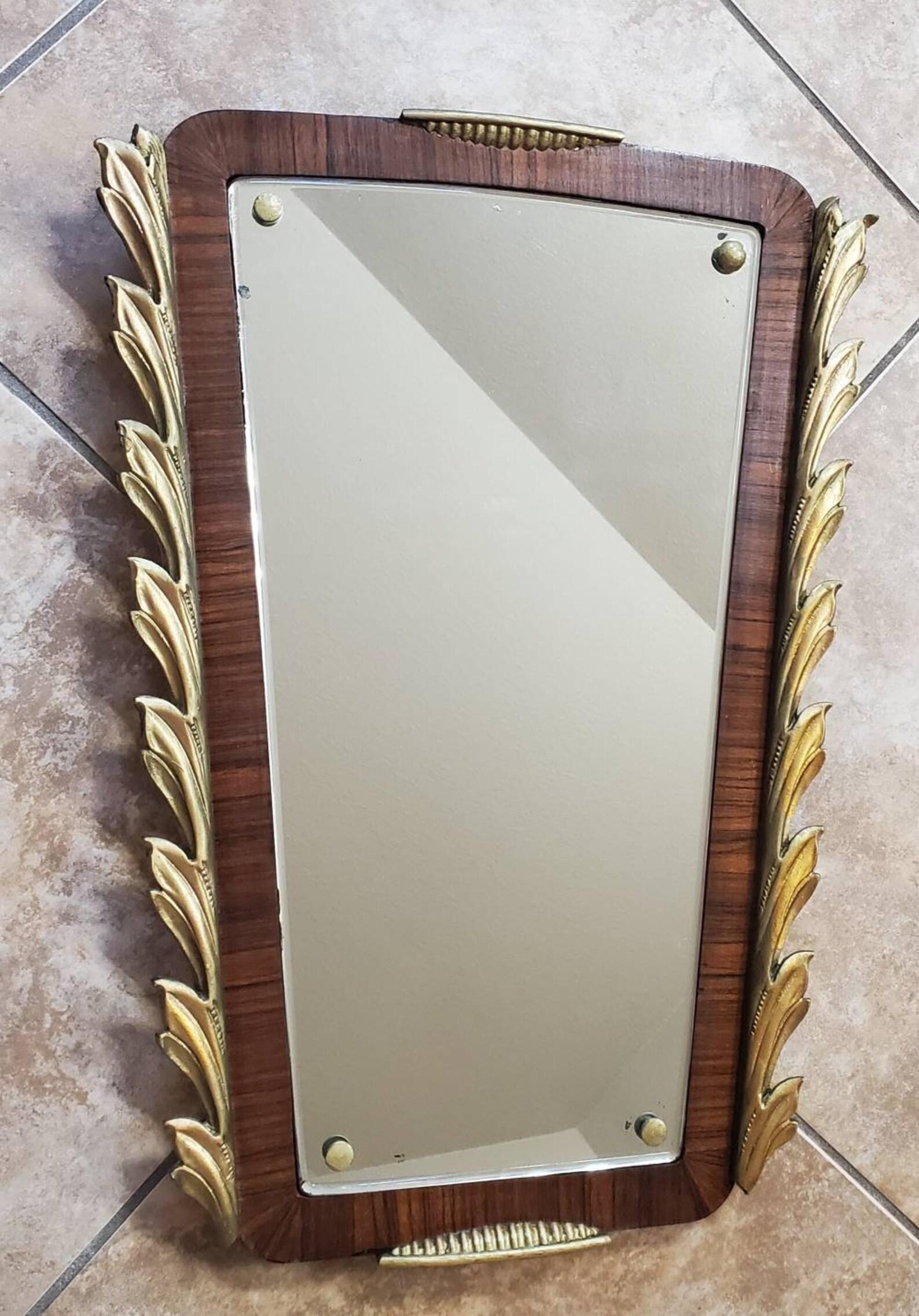 French Art Deco Hand Carved Giltwood Mirror 1